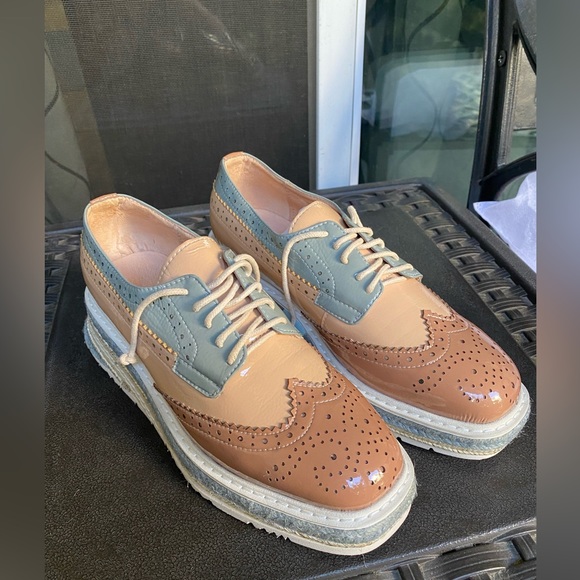 New Women’s leather platform shoe - multi color US7 - Picture 6 of 8